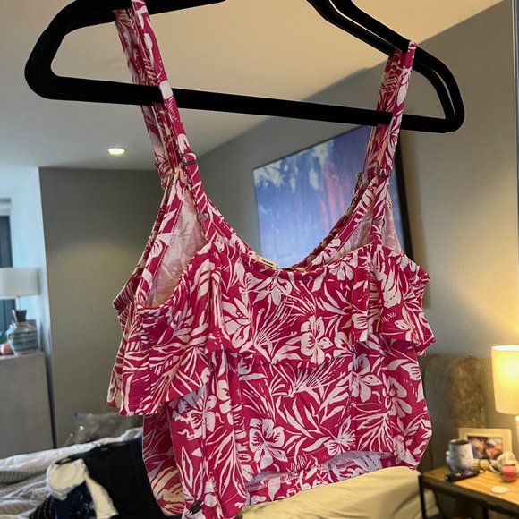 Roxy Electric Feels Tropical Tank Top Pink and White Size Small - Picture 4 of 7